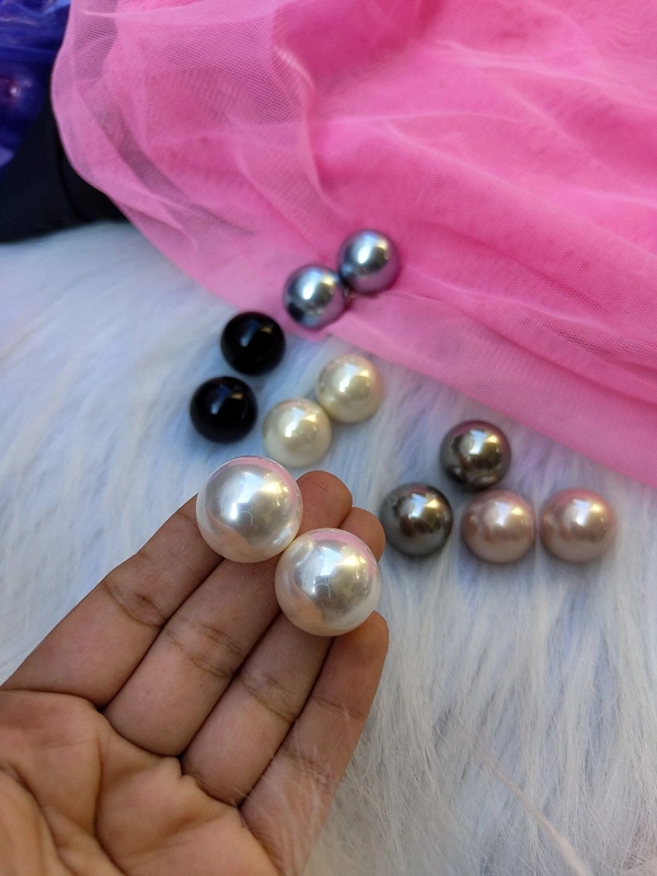 Pearl Studs- 20mm Small Size  - White