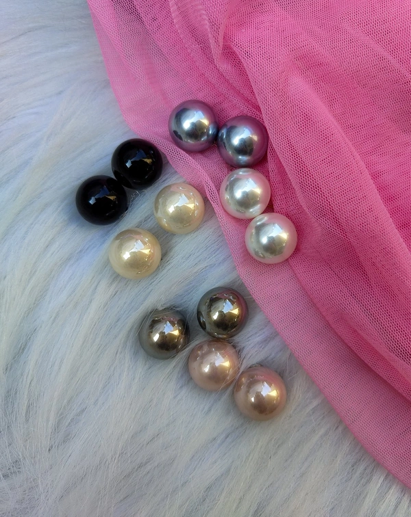 Pearl Studs- 20mm Small Size  - Gray