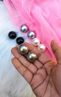Pearl Studs- 20mm Small Size  - Gray