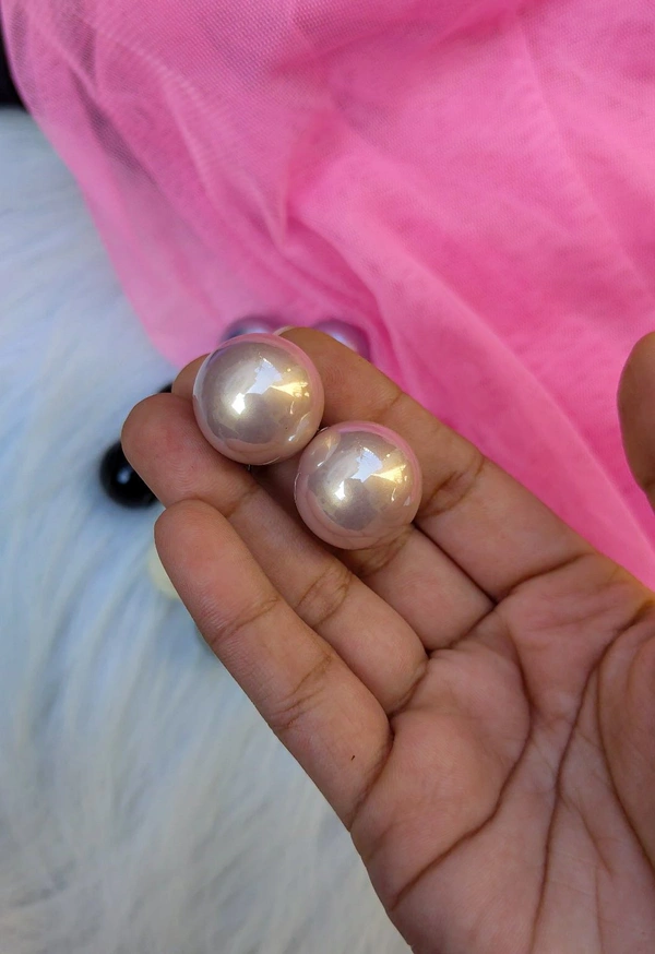 Pearl Studs- 20mm Small Size  - blush pink