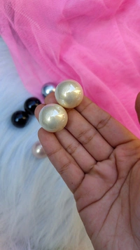 Pearl Studs- 20mm Small Size  - Cream