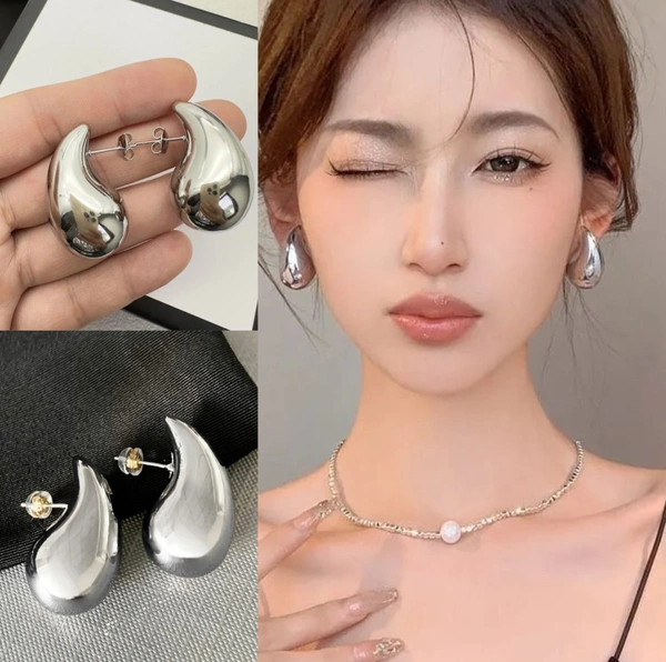 Teardrop Earrings - Silver