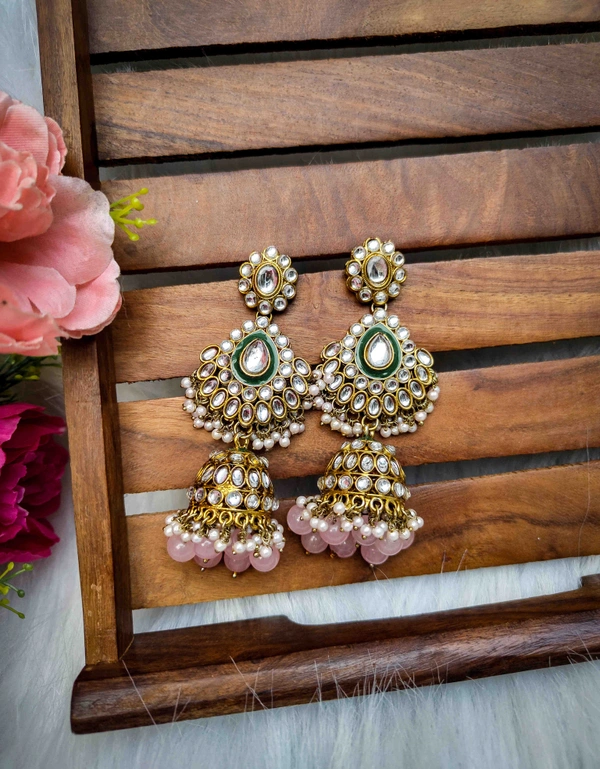 Rehmat Jhumka - Baby pink