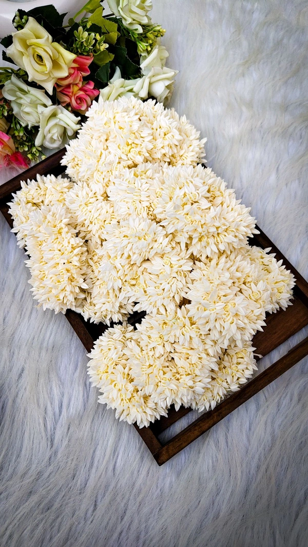 Scented Gajra Scrunchie Pair - White