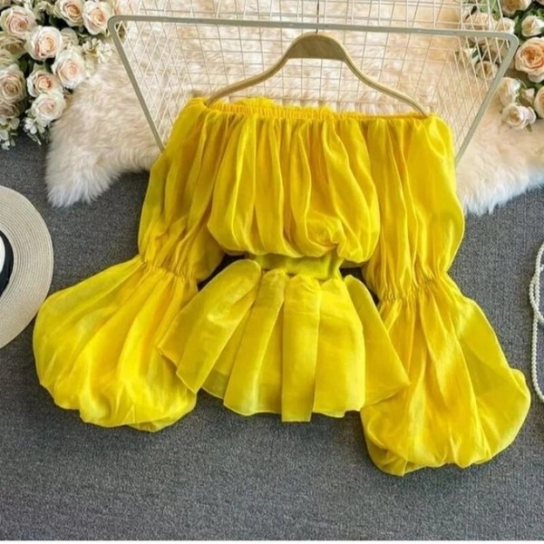 Balloon Sleeves Top - DM On Instagram