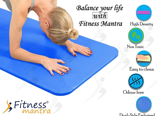 Yoga Mat - Blue, Orange, Green, Black