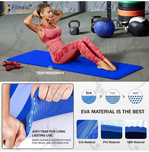 Yoga Mat - Blue, Orange, Green, Black