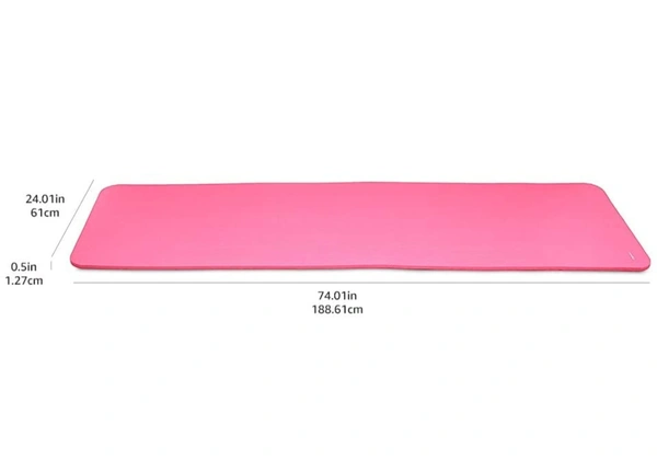 13mm Extra Thick Yoga and Exercise Mat with Carrying Strap - Grey, Pink