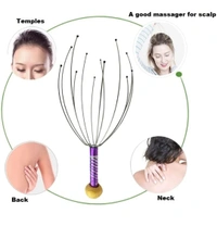 Manual Head Massage Hand Held Scalp Oil Massager Pain Relief And Hair Growth , Head Massager Neck Massage Octopus Scalp Stress Relax Spa Therapy Dealing (pack of 1)