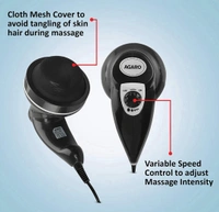 Electric Handheld Full Body Massager with 3 Massage Heads & Variable Speed Settings for Pain Relief and Relaxation, Back, Leg & Foot, Black