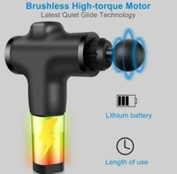 Handheld Electric Deep Tissue Percussion Muscle Body Massager Gun with 6-speed, for Pain and Stress Relief with 4 Massage Head 