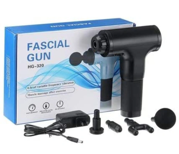 Handheld Electric Deep Tissue Percussion Muscle Body Massager Gun with 6-speed, for Pain and Stress Relief with 4 Massage Head 