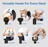 Handheld Electric Deep Tissue Percussion Muscle Body Massager Gun with 6-speed, for Pain and Stress Relief with 4 Massage Head 