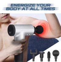 Handheld Electric Deep Tissue Percussion Muscle Body Massager Gun with 6-speed, for Pain and Stress Relief with 4 Massage Head 