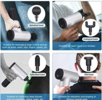 Handheld Electric Deep Tissue Percussion Muscle Body Massager Gun with 6-speed, for Pain and Stress Relief with 4 Massage Head 