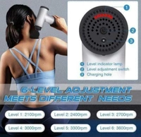 Handheld Electric Deep Tissue Percussion Muscle Body Massager Gun with 6-speed, for Pain and Stress Relief with 4 Massage Head 