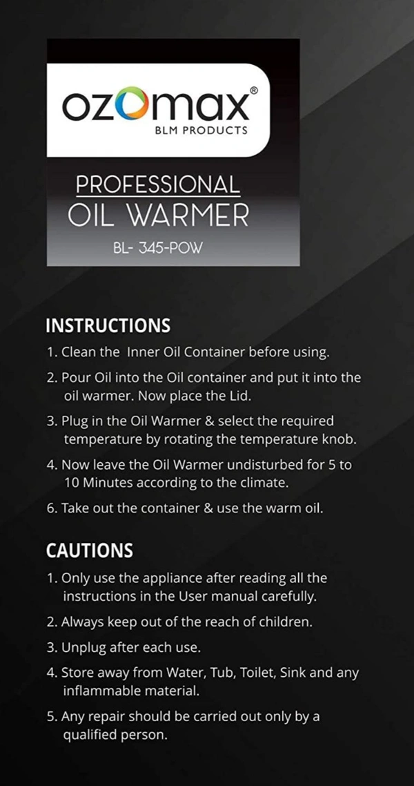 Electric Oil Warmer