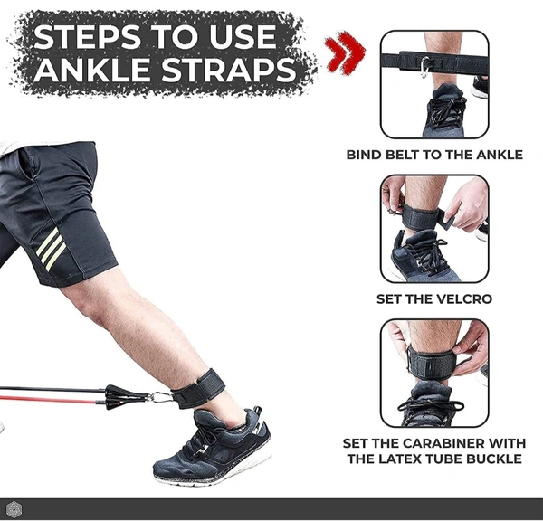 Boldfit Resistance Band Set with Handles, Portable Toning Tubes with Door Anchor & Foam Handles. Resistance Tube Kit with Bag and Ankle Straps Included