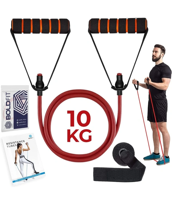 Resistance Band Set with Handles, Portable Toning Tubes with Door Anchor & Foam Handles