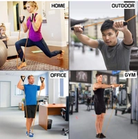 Resistance Band Set with Handles, Portable Toning Tubes with Door Anchor & Foam Handles