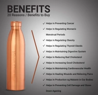 Dr. Copper World's First Seam Less Copper Water Bottle, Copper Bottles for Water 1 Liter,100% Pure Copper Water Bottles 1 Litre Best, Leak Proof Copper Bottles 1 Litre 1000ml