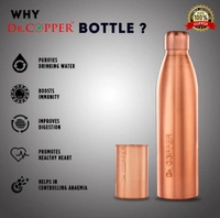 Dr. Copper World's First Seam Less Copper Water Bottle, Copper Bottles for Water 1 Liter,100% Pure Copper Water Bottles 1 Litre Best, Leak Proof Copper Bottles 1 Litre 1000ml