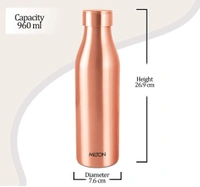 Milton Copper Charge 1000 Water Bottle, Set of 1, 960 ml, Copper,Brown