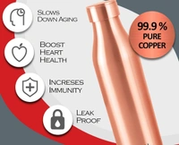 Milton Copper Charge 1000 Water Bottle, Set of 1, 960 ml, Copper,Brown