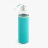 Home Centre Favola-Cyprus Glass Water Bottle with Pouch - 600 ml - Blue, 1 Piece