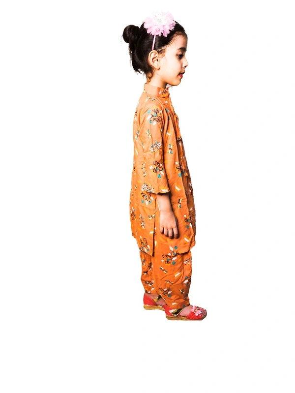 Moms Kurtiz Elegant Cute Kurti Patiyal Suit  - Beige, 4_5yrs