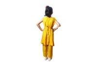 Moms Kurtiz  High Low Pattern Kurti Pant Set  - Yellow, 4_5yrs
