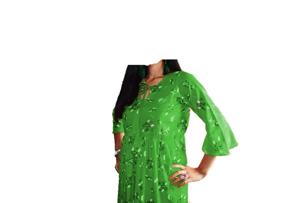 Mom's Kurtiz by Neil Maternity Wear Anarkali Style Kurti - Olive, 42, Premium Quality rayon Cotton