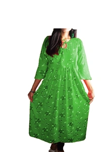 Mom's Kurtiz by Neil Maternity Wear Anarkali Style Kurti - Olive, 44