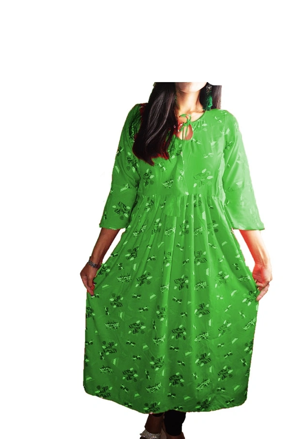 Mom's Kurtiz by Neil Maternity Wear Anarkali Style Kurti - Olive, 44
