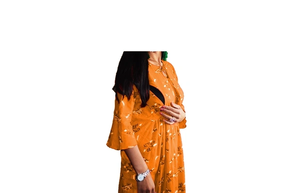 Mom's Kurtiz by Neil Maternity Wear Anarkali Style Kurti - Beige , 42
