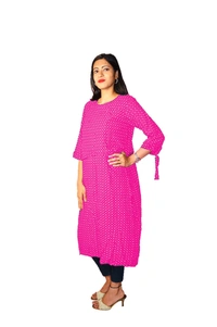 Mom's Kurtiz by Neil Maternity Kurti With Nursing Cover Pattern - Pink, 42, Premium Quality Rayon Cotton