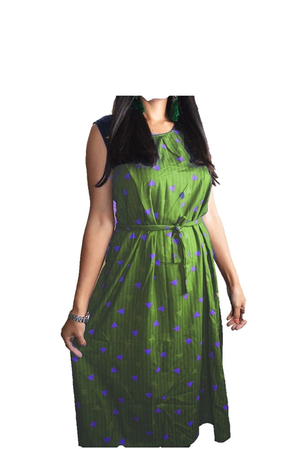 Mom's Kurtiz by Neil Maternity Western Style Dress  - Olive, 42