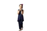 Trendy  High Low Kurti Pant Set - Blue, 5_6