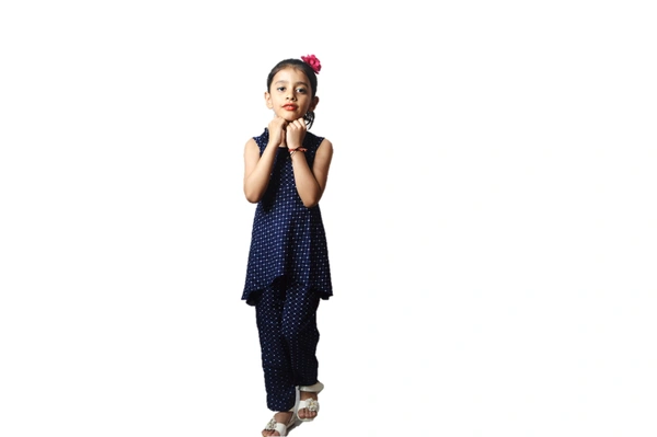 Trendy  High Low Kurti Pant Set - Blue, 5_6