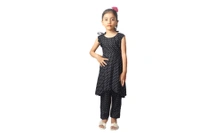 Trendy  High Low Kurti Pant Set - Blue, 5_6
