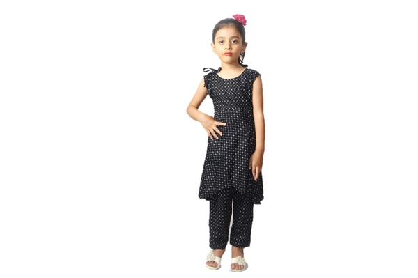 Trendy  High Low Kurti Pant Set - Blue, 5_6