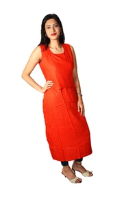 Mom's Kurtiz by Neil Moms Kurtiz_Maternity Western Wear With Nursing Cover  - Red, 42, Premium Quality Rayon Cotton 