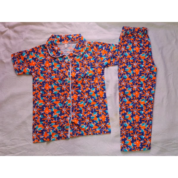 Night Suit For Kids  - orange, 3_4 , NA