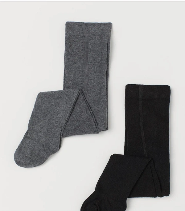 Girls Tights Pantyhoose  Combo of 2 - Black & Grey, 2_3