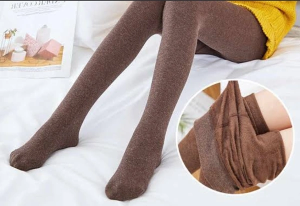 Girls Tights Pantyhoose  - Brown, 12_13 