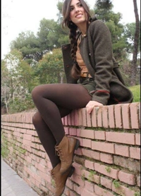 Girls Tights Pantyhoose  - Brown, 12_13 
