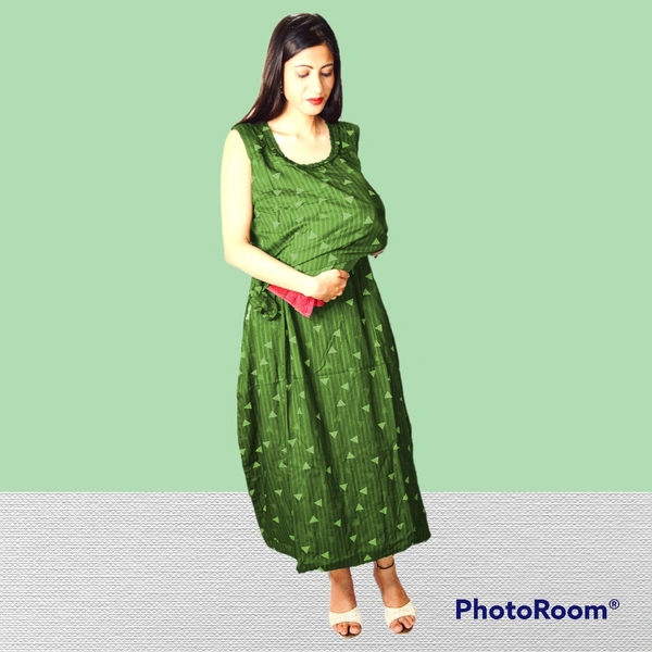 Mom's Kurtiz by Neil Maternity Cum Feeding Dress - Olive, 42