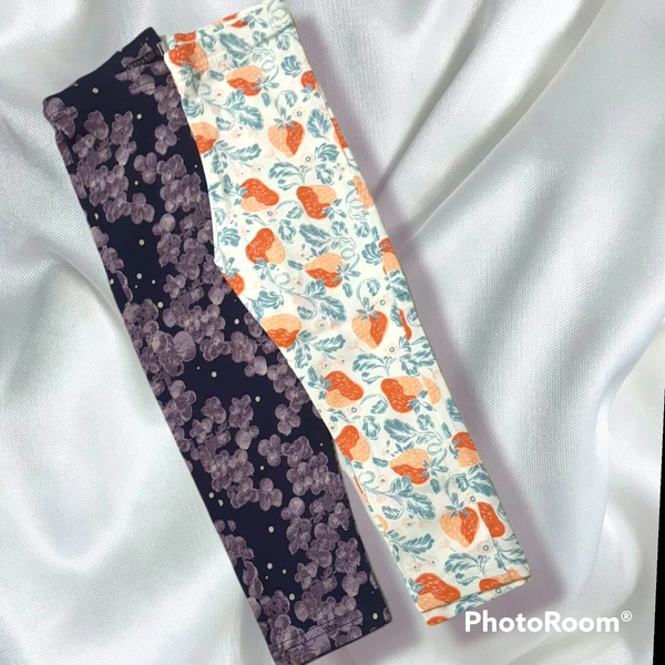 Fashionable Girls Leggings_combo of 2 - Black & white with rainbow print, 3_4
