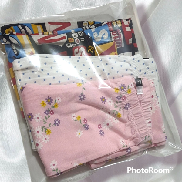 Girls Treandy Legging Printed Combo Of 3  - orange,white & pink, 4_5