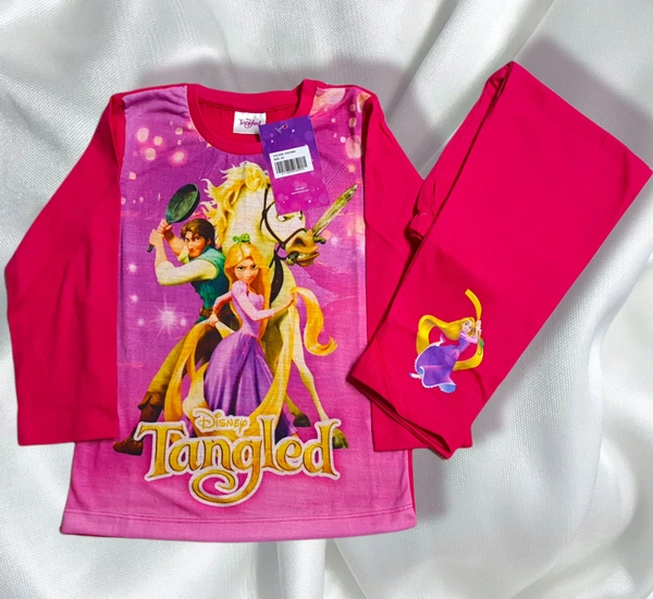 Kids_girls Top Bottom Set Disney  - Red, 5_6yrs